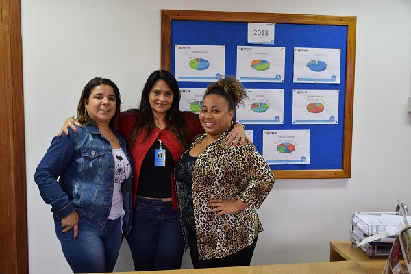 Equipe: ouvidora Ana Vasconcelos (centro), ao lado de Cinara Nogueira (à esq.) e Michéle Guerreiro
