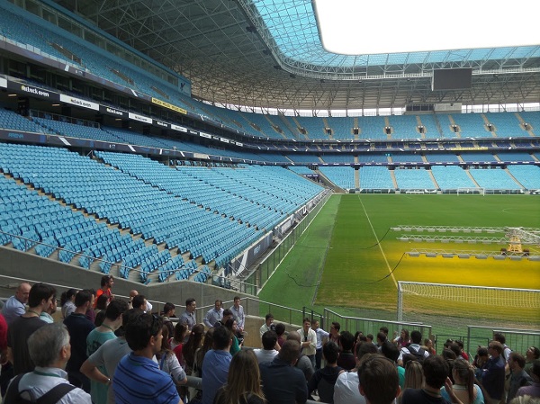 Uma das visitas técnicas foi na Arena do Grêmio em Porto Alegre