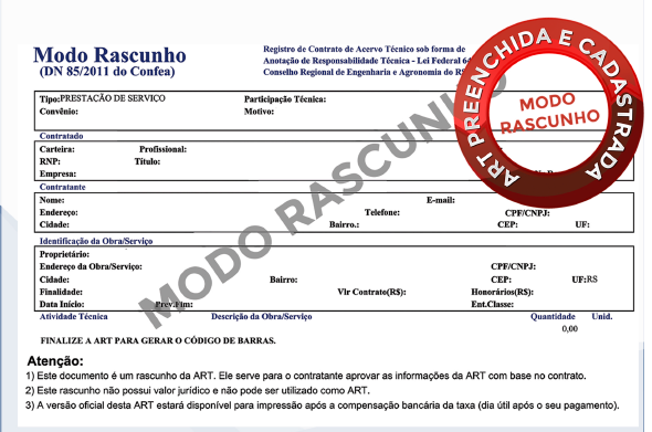 Versão Modo Rascunho