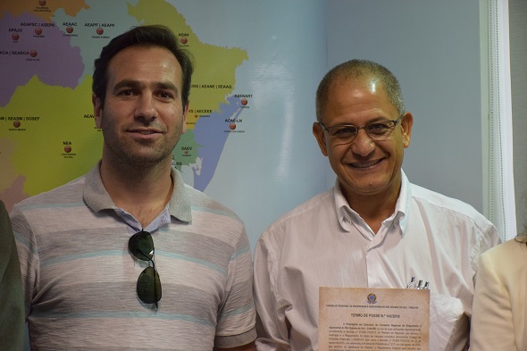 Eng. Civil Adalberto Gularte Schafer e adjunto Eng. Agr. Geremias Vargas de Mellos