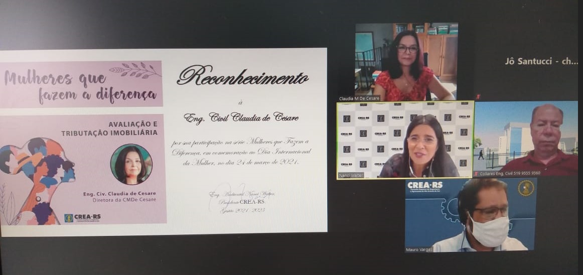 Participaram  a presidente do CREA-RS, Eng. Amb. Nanci Walter, e o coordenador da CEEC, Eng. Civ. João Collares Machado