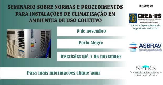 Seminário sobre instalações de climatização em ambientes coletivos