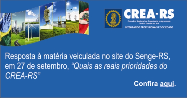 Resposta CREA-RS à matéria veiculada pelo Senge-RS
