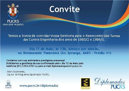 Encontro formandos dos semestres 85/2 e 86/1 da PUCRS