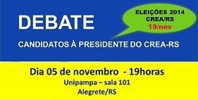 Alegrete recebe debate com candidatos à presidência do CREA-RS