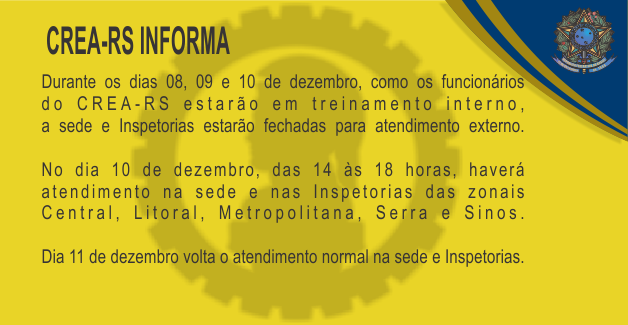 Conselho fechado para treinamento dos funcionários entre os dias 08 e 10