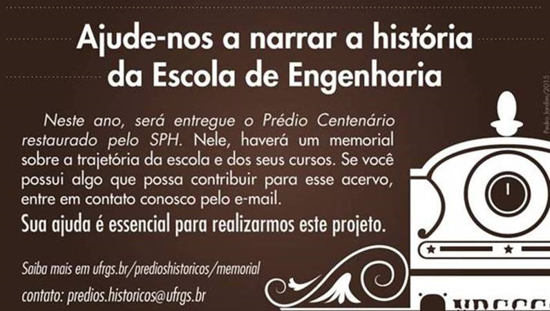 UFRGS busca doações para compor memorial no prédio da Escola de Engenharia