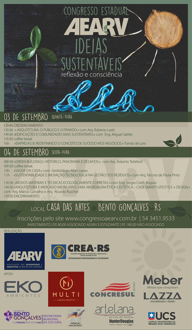 Ideias sustentáveis norteiam Congresso da AEARV em setembro