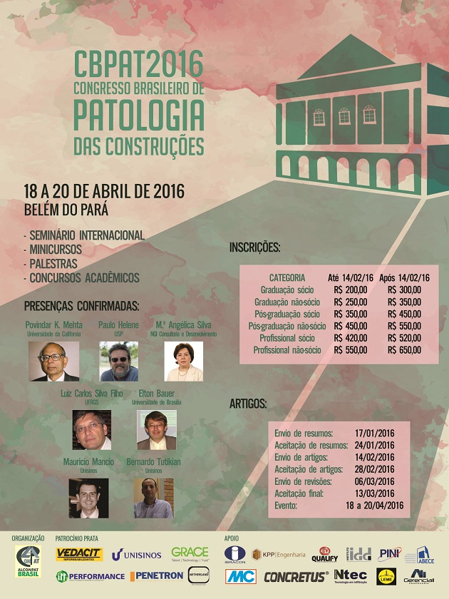 Em abril, acontece Congresso Brasileiro de Patologia das Construções