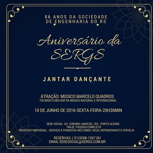 Sociedade de Engenharia do Rio Grande do Sul celebrará 86 anos