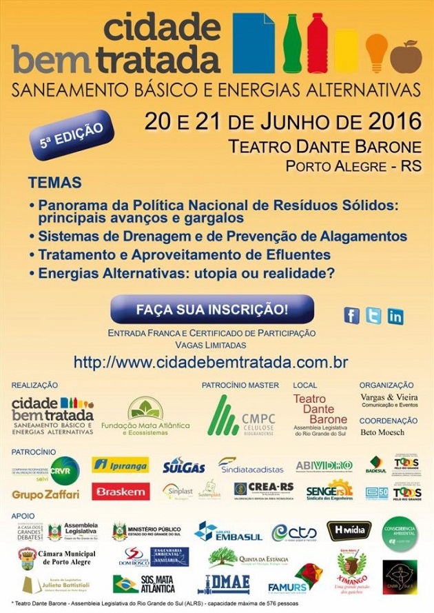 Inscrições abertas para o Cidade Bem Tratada 2016