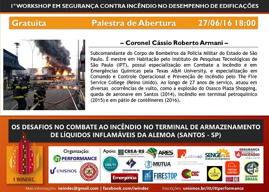 Inscrições abertas para Workshop de Segurança contra Incêndio