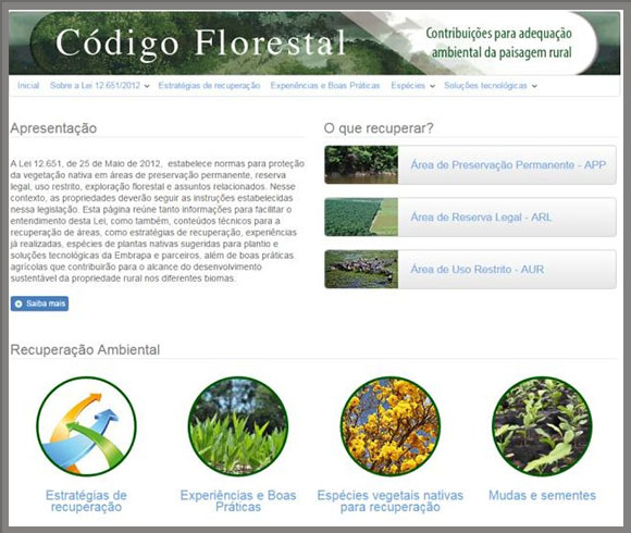 Página reúne dados sobre Código Florestal