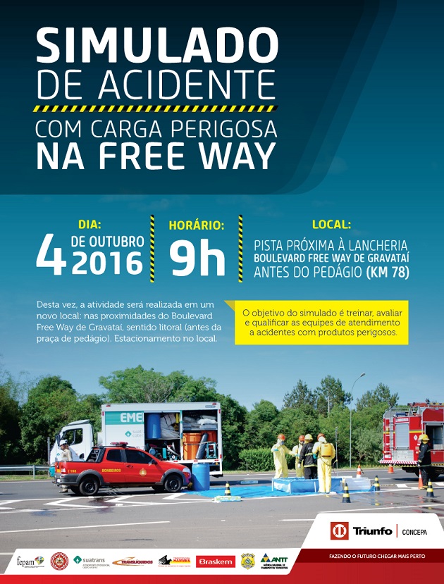 Simulado de acidente com carga perigosa na Free Way