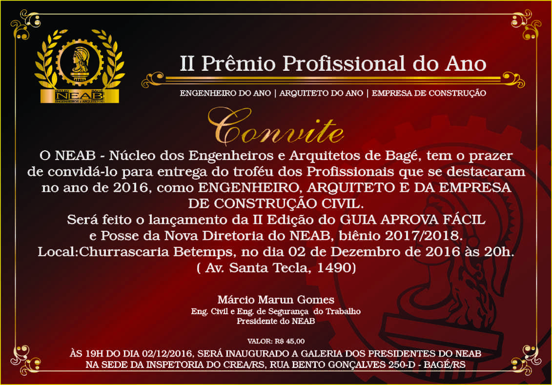Núcleo de Engenheiros e Arquitetos de Bagé homenageia profissionais e empresas