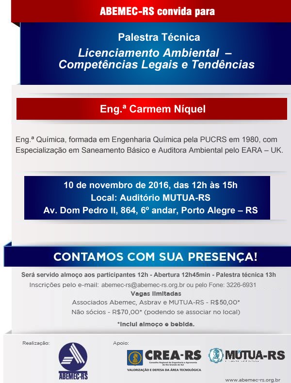Palestra técnica da Abemec foca em licenciamento ambiental