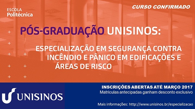Unisinos abre inscrições para Pós-graduação em Segurança contra Incêndio