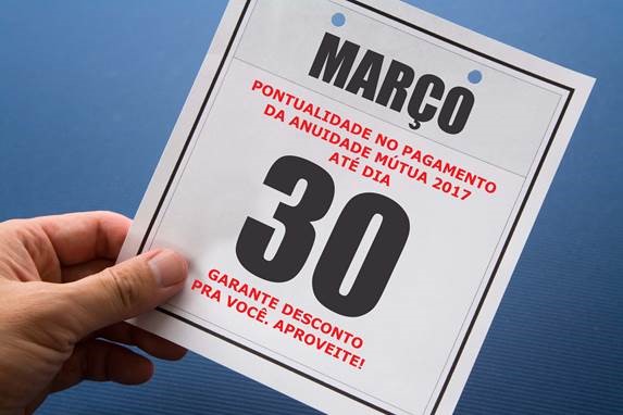 Desconto por pontualidade é aplicado na anuidade 2017 da Mútua