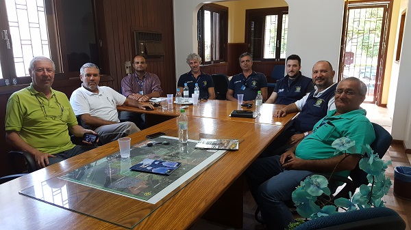 Equipe de fiscalização em reunião na Inspetoria de Uruguaiana
