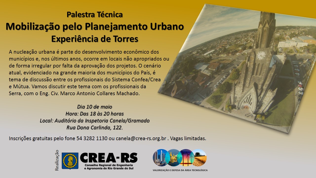Discussão sobre planejamento urbano, dia 10 de maio, em Canela