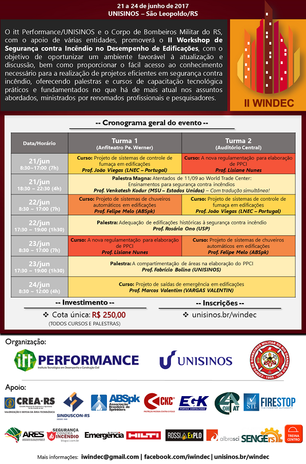 Participe do II Workshop de Segurança contra Incêndio em Edificações