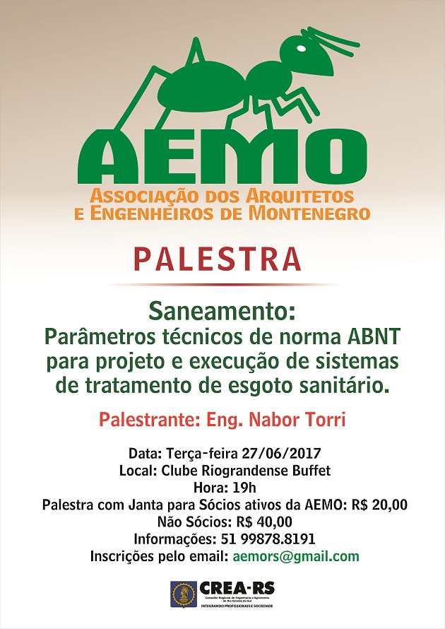 Abertas inscrições para palestra sobre saneamento na Aemo