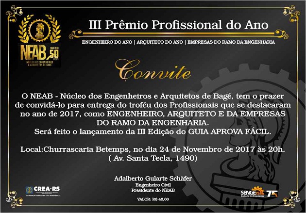 Neab promove terceira edição da premiação Profissional do Ano