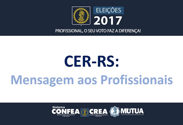 CER-RS: Mensagem aos Profissionais