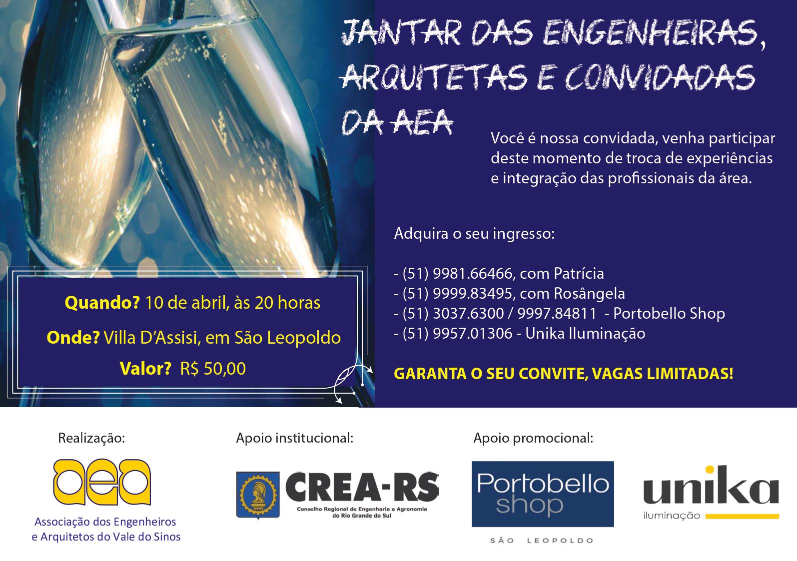 AEA irá comemorar Dia da Mulher, com jantar, em abril