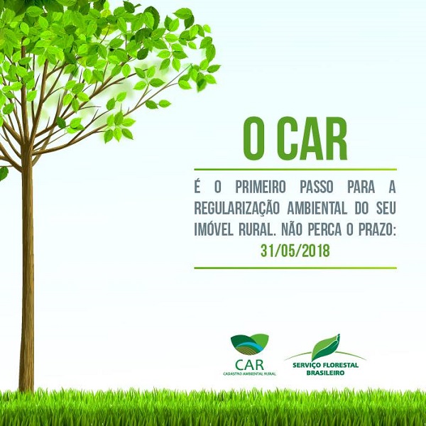 Inscrição de propriedades no CAR termina em 31 de maio