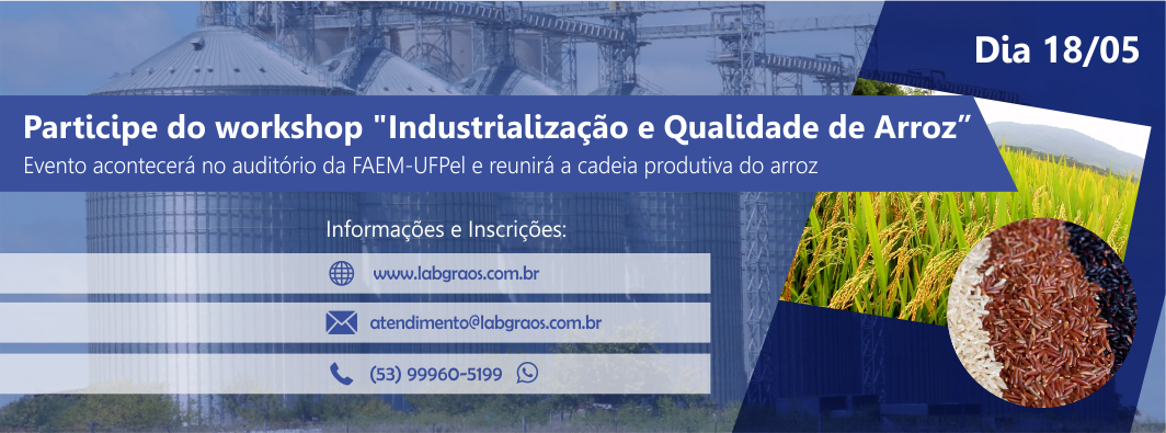 LabGrãos promove workshop Industrialização e Qualidade de Arroz