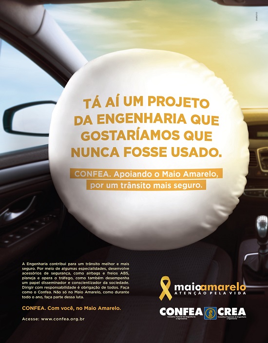 Maio Amarelo: Confea e Creas na luta pela segurança no trânsito