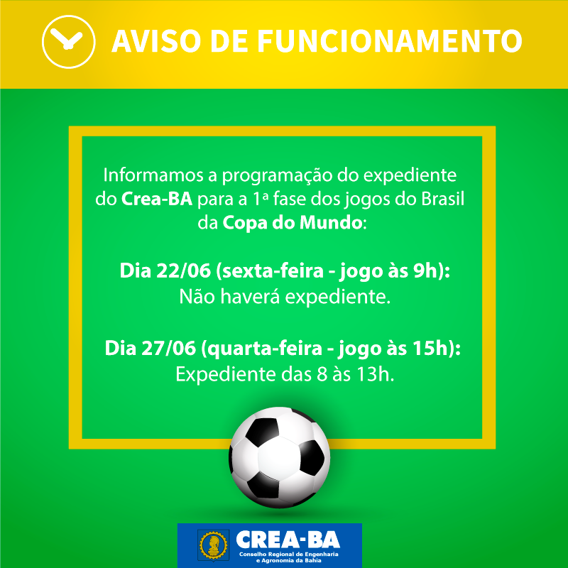 CREA-RS na primeira fase da Copa de 2018