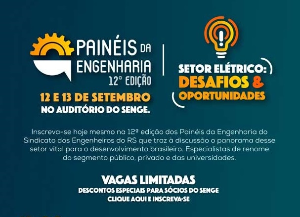 Inscrições abertas para Painéis da Engenharia, 12ª edição do Senge-RS