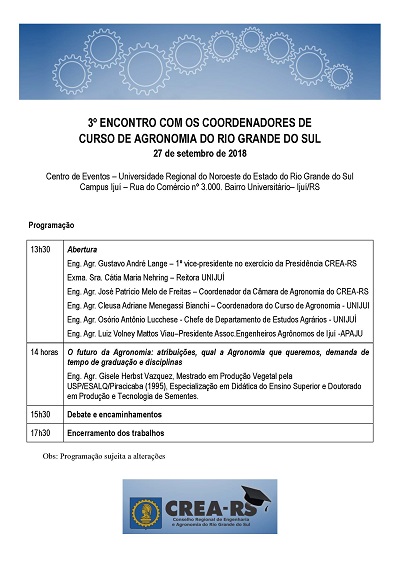 Ijuí recebe o 3º encontro com os Coordenadores de Curso de Agronomia do RS