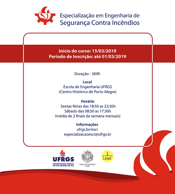 Ufrgs lança curso de especialização em Engenharia de Segurança Contra Incêndios