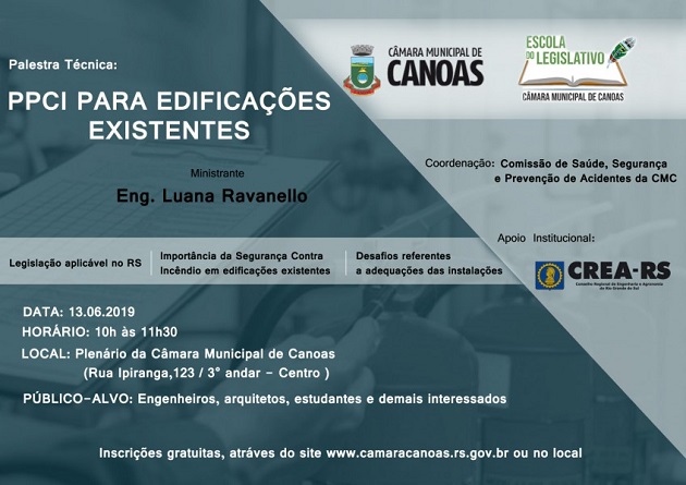 PPCI para edificações existentes é tema de palestra em Canoas