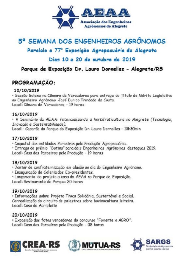 5ª Semana dos Engenheiros Agrônomos da AEAA