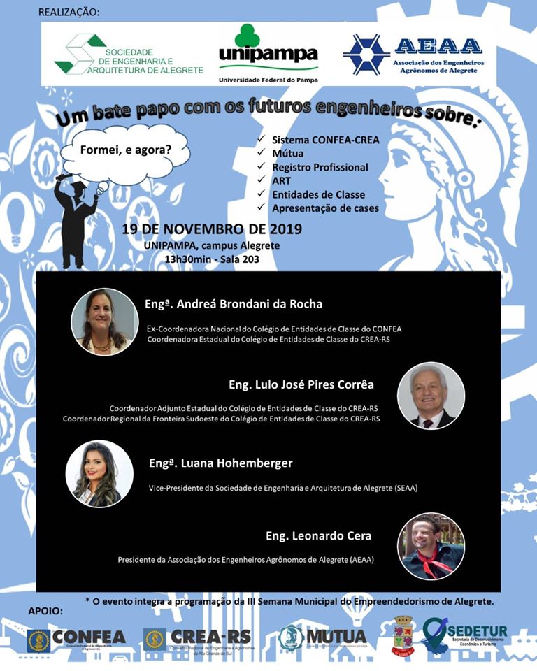 Entidades promovem palestra para estudantes na Unipampa em Alegrete