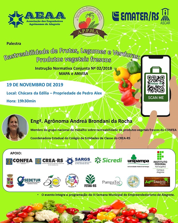 AEAA promove palestra sobre rastreabilidade de frutas, legumes e verduras