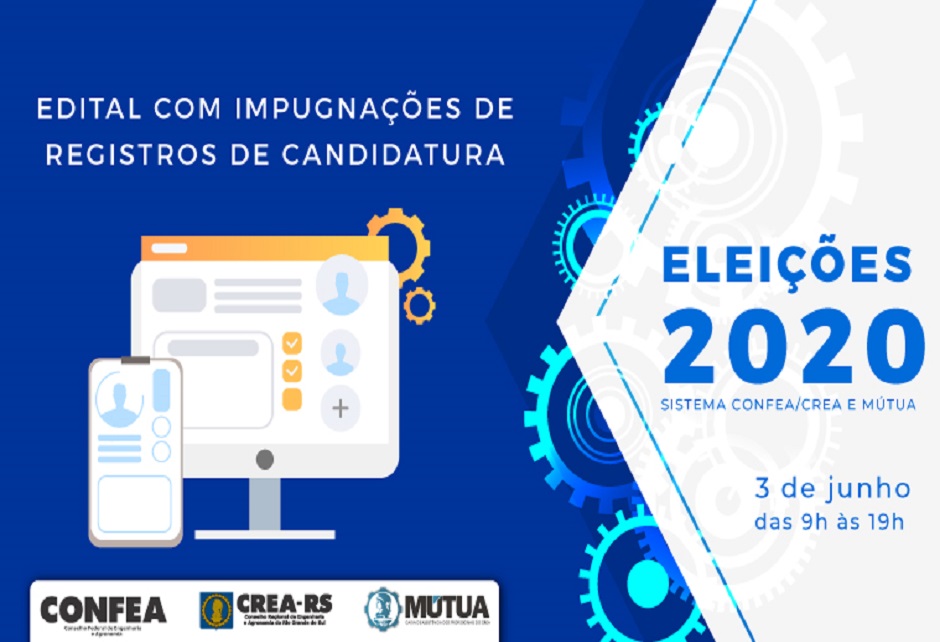 Edital com impugnações de registros de candidatura para o pleito de 2020
