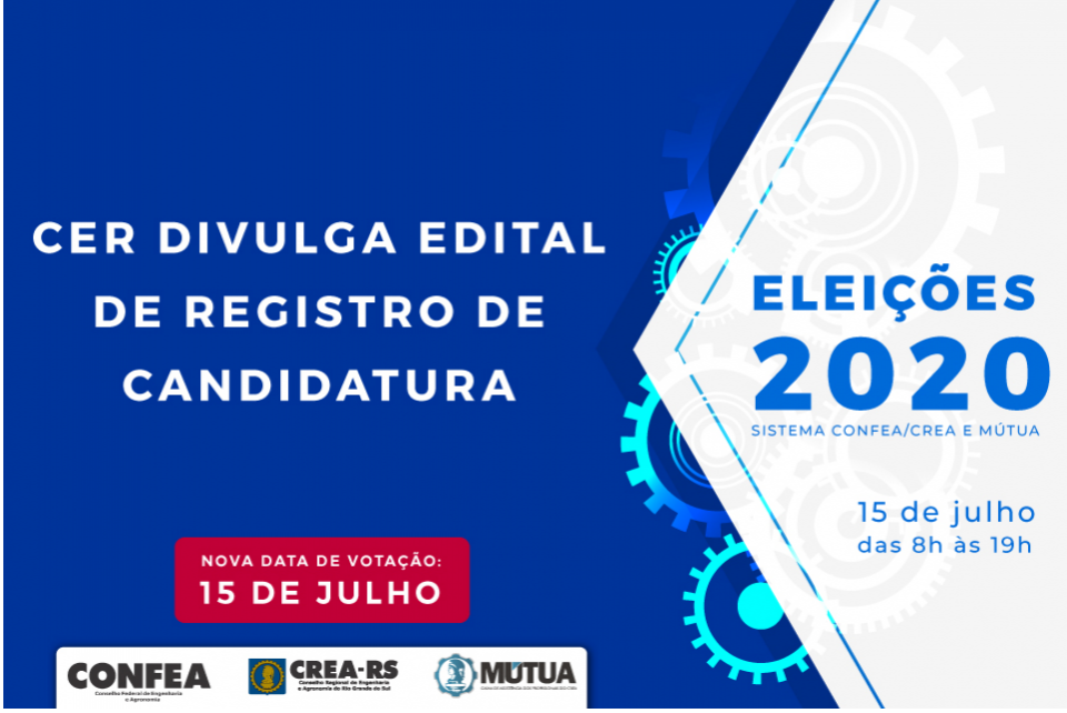 Edital da CER cumpre deliberação da CEF referente candidatura para Presidência do CREA-RS