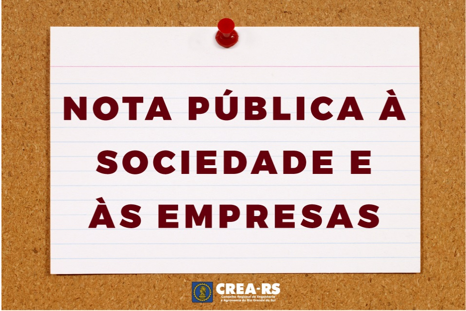 CREA-RS, Febrageo, APSG e Agem: nota pública à sociedade e às empresas