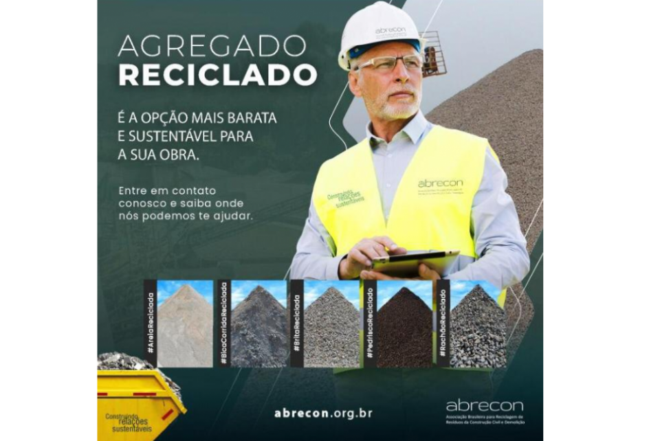 Abrecon lança campanha para uso de resíduos da construção civil