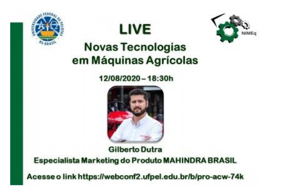 Área de Máquinas e Mecanização Agrícola é foco de série de lives