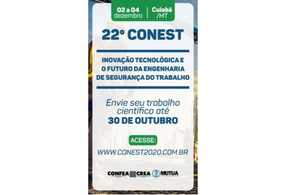 Conest recebe trabalhos científicos até 30 de outubro