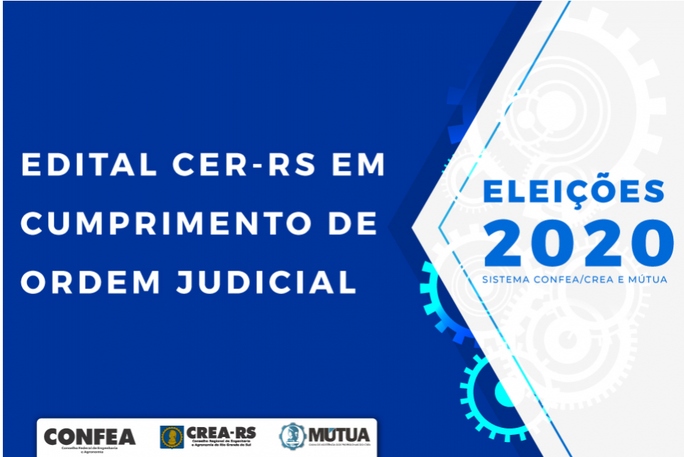 Edital que trata de cumprimento de decisão judicial para o cargo de presidente do CREA-RS