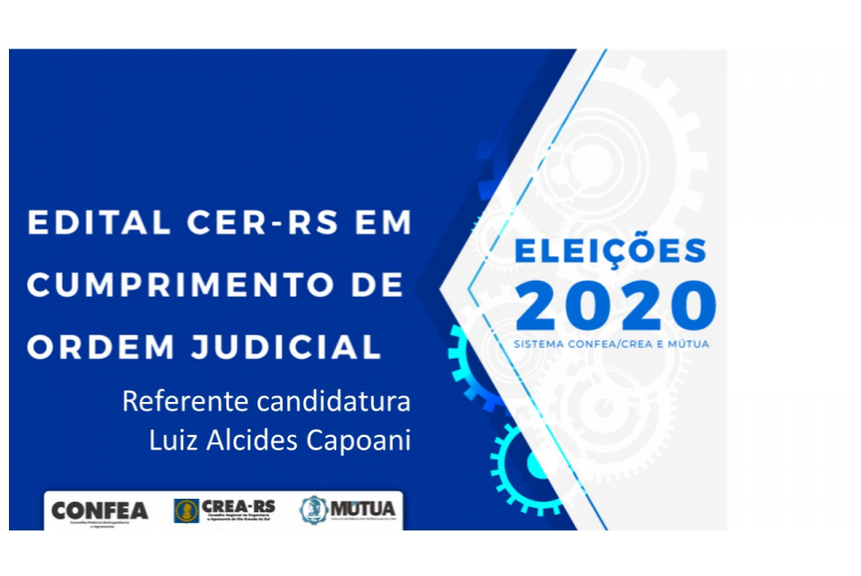Edital n. 19 em cumprimento judicial mantém candidatura