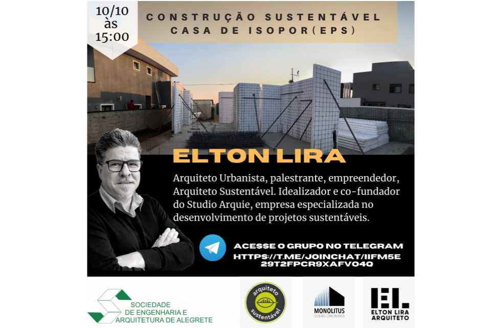 Casa de Isopor é o foco da palestra da SEAA neste sábado (10)