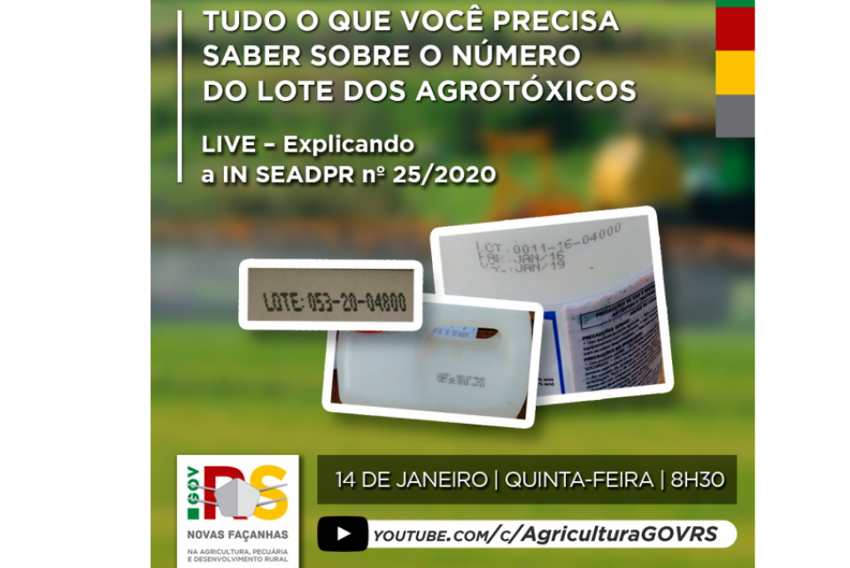 Secretaria da Agricultura promove live para explicar Instrução Normativa 25/2020